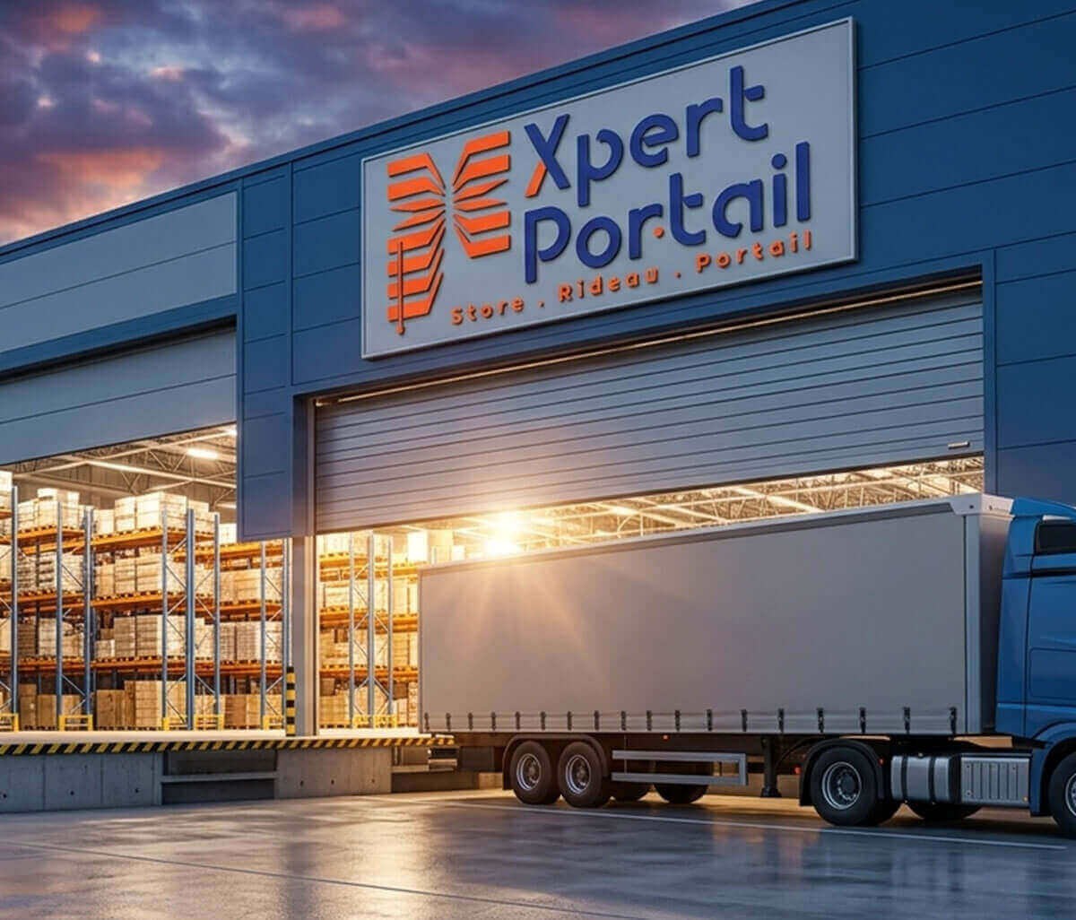Installation de Porte sectionnelle industrielle sur mesure Xpert Portail
