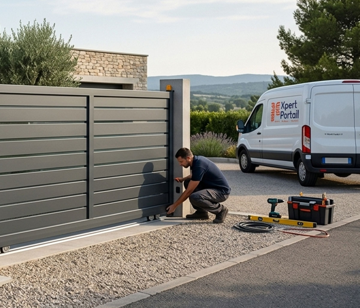 Installation de portail coulissant motorisé Xpert Portail